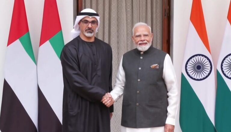 पीएम मोदी और अबू धाबी के क्राउन प्रिंस ने हैदराबाद हाउस में द्विपक्षीय संबंधों पर की चर्चा